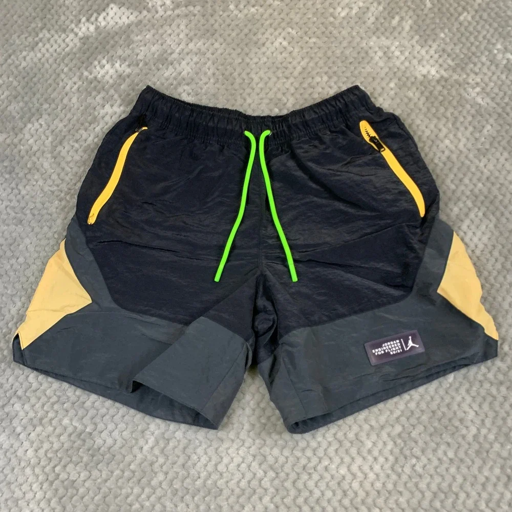Jordan Engineered For Flight Mens Shorts Black Yellow CV3154-011 Size M